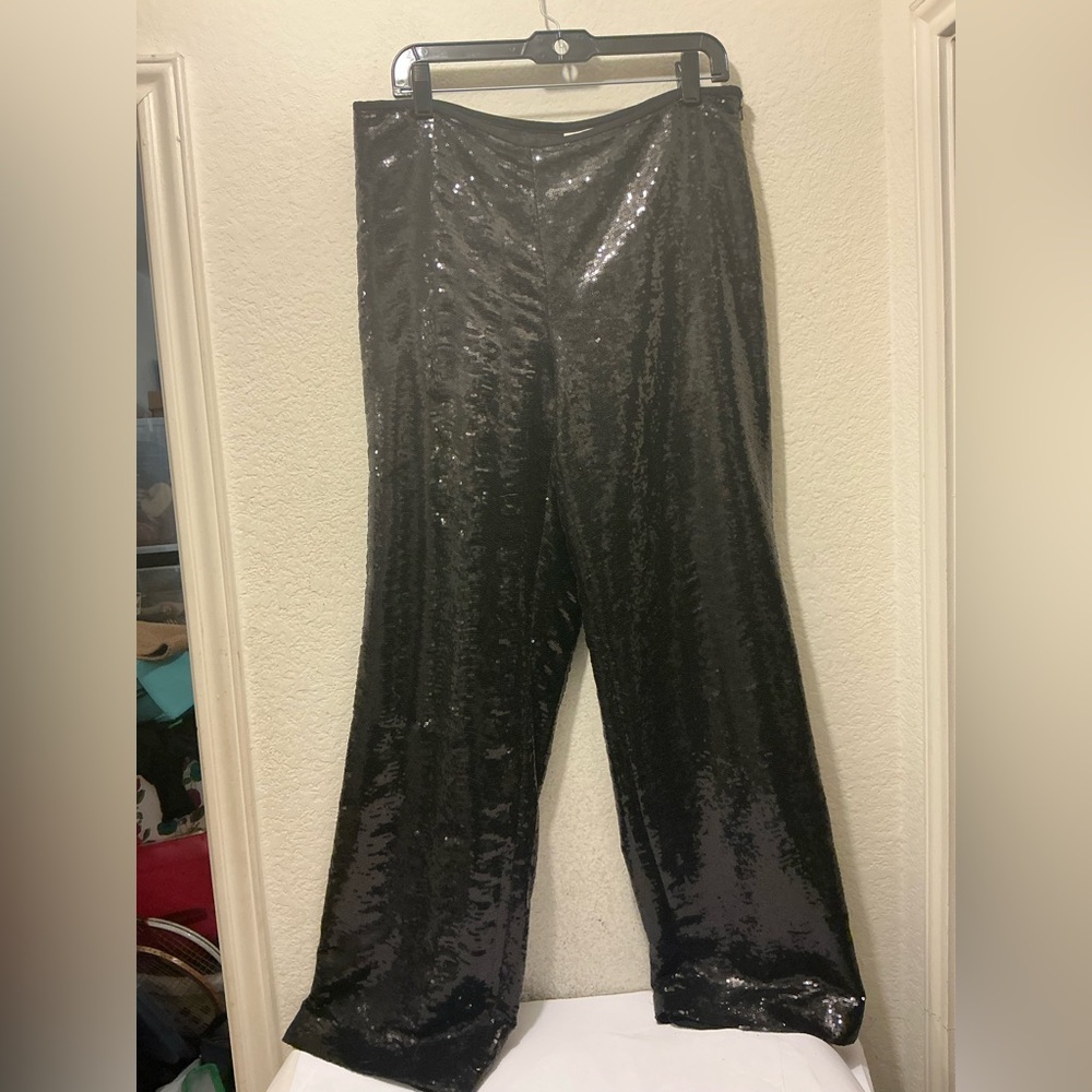 Chicos Sequins Swirl Wide Leg Pant Chico size 2 - Picture 2 of 5